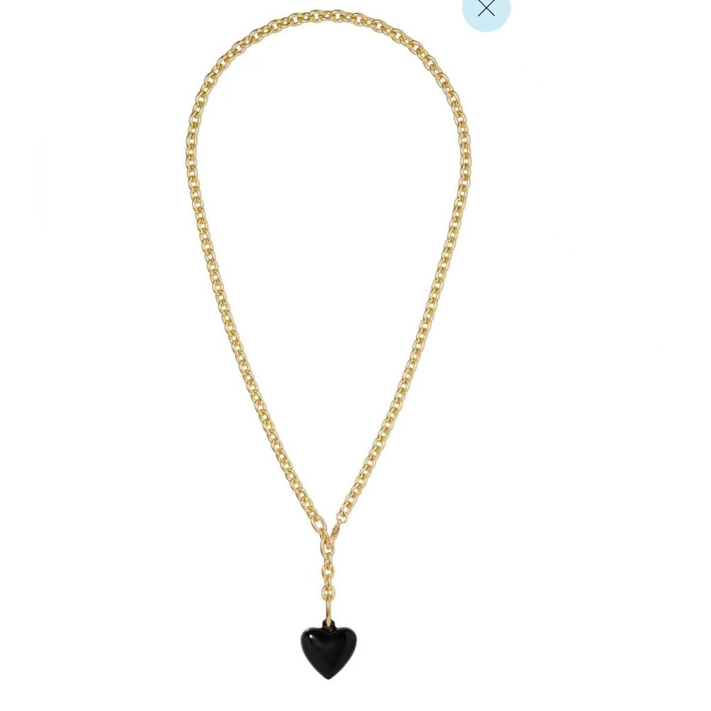 Roxanne Assoulin The Mini Puffy Heart Charm Necklace Black
